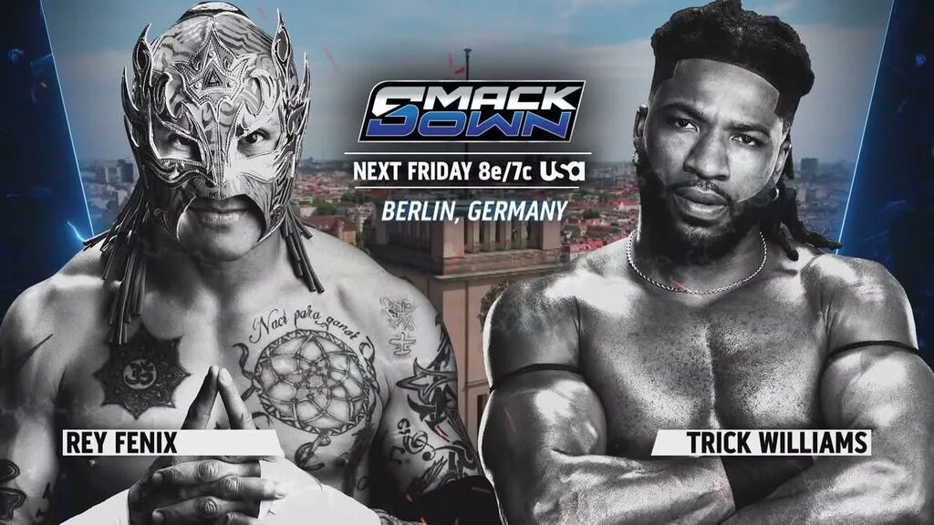 A WWE SmackDown preview graphic for January 9, 2026 in Berlin, Germany.