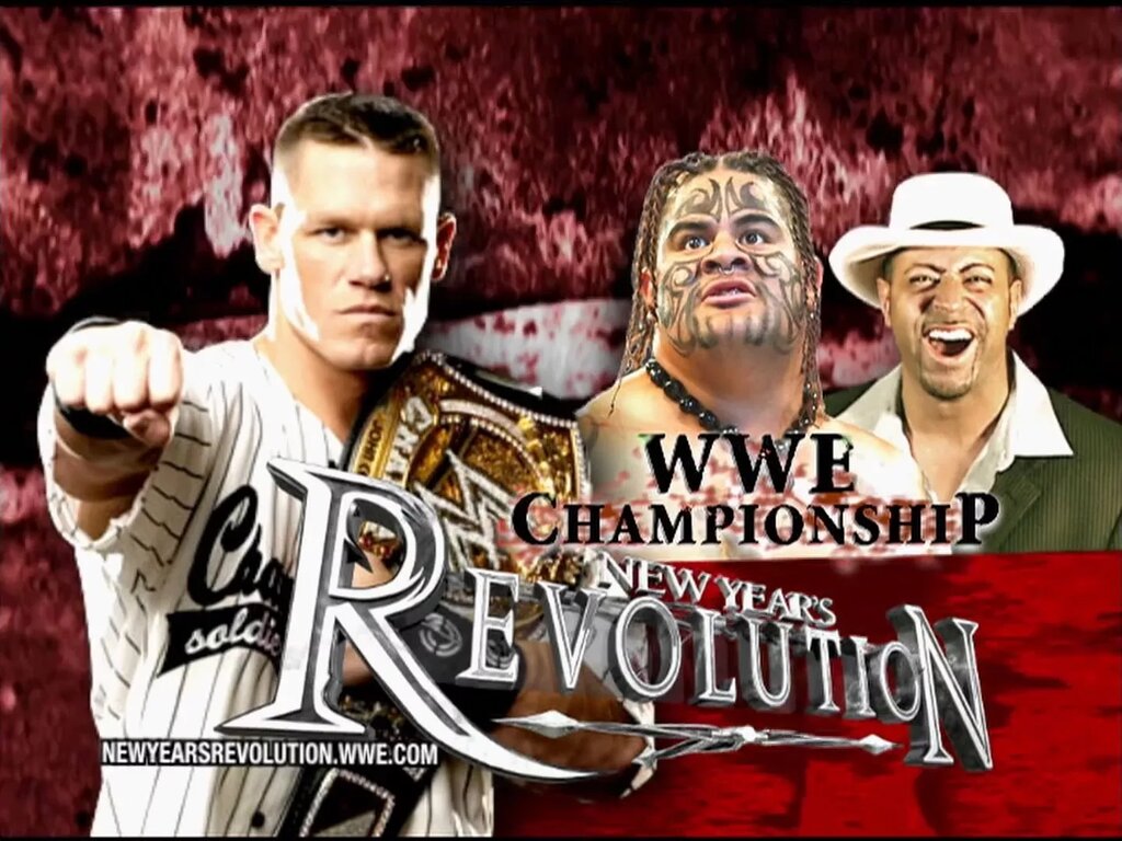 A graphic of WWE New Year's Revolution.