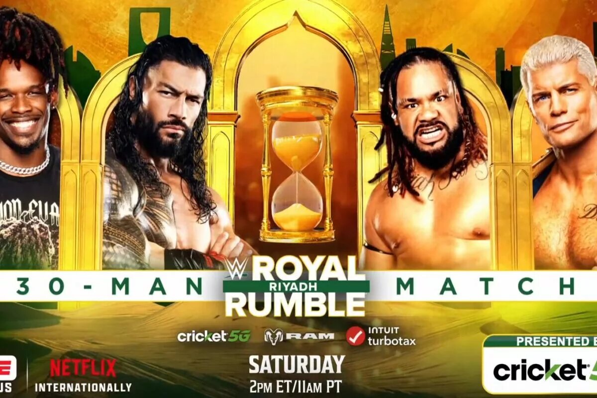 A graphic for the Men's 2026 WWE Royal Rumble match.
