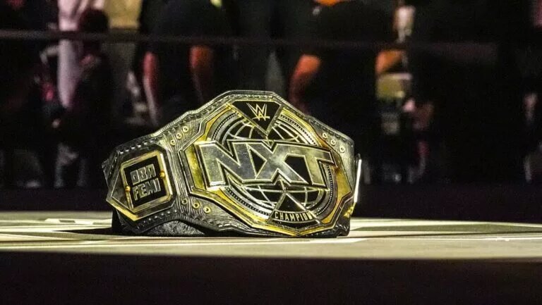 A graphic of the NXT Championship, as Oba Femi vacated it after New Year's Evil