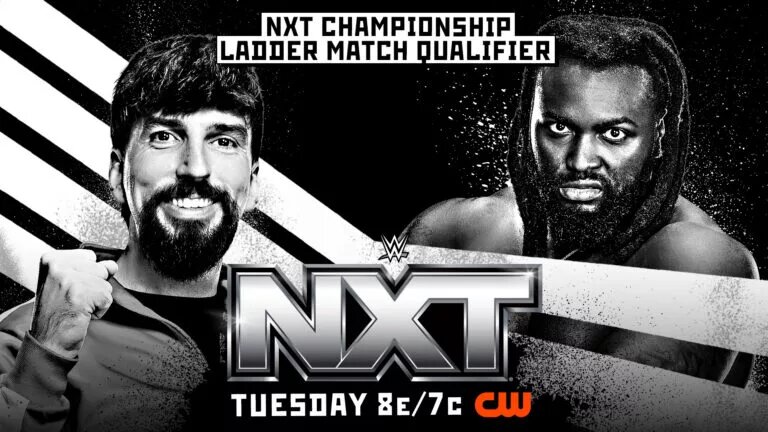 WWE NXT Match Graphic for the NXT Championship match qualifier: Andre Chase vs. Keanu Carver