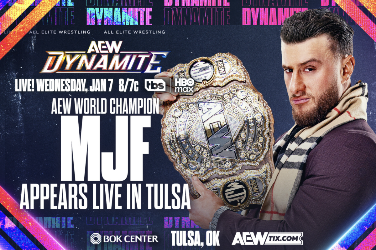 AEW Graphic of MJF for AEW Dynamite after his second AEW World Championship Win