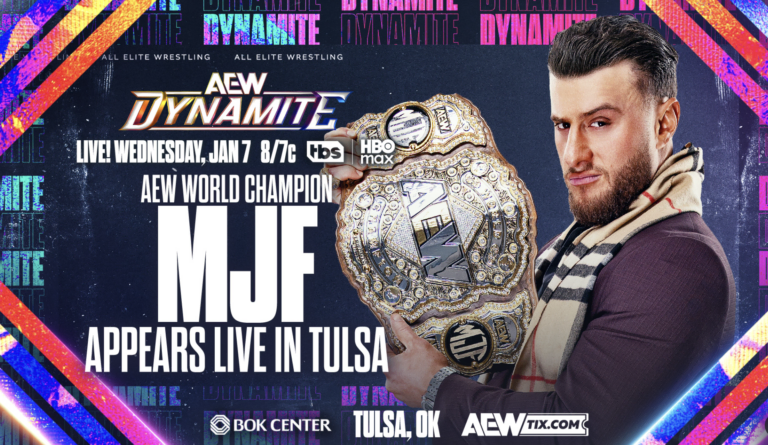 AEW Graphic of MJF for AEW Dynamite after his second AEW World Championship Win