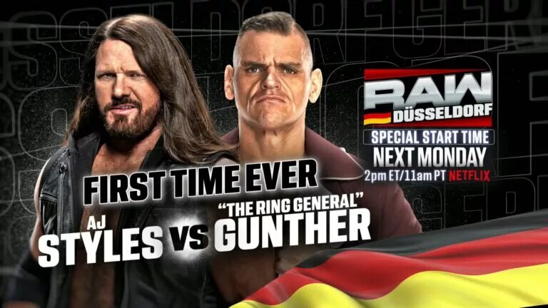 Styles vs Gunther match card