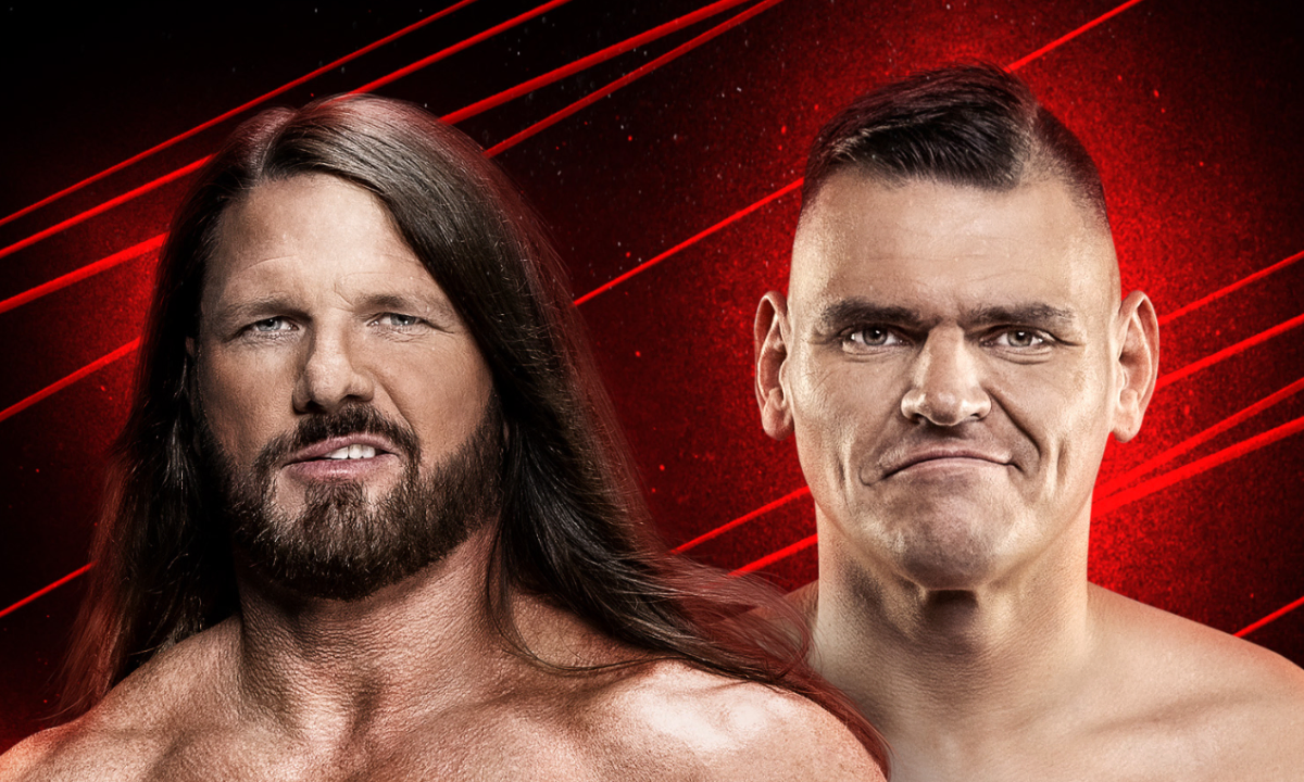 The graphic of Gunther vs AJ Styles on WWE RAW results on January 12