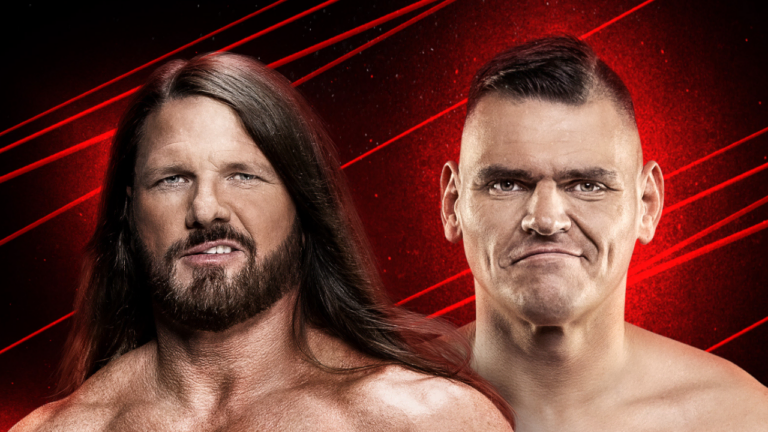 The graphic of Gunther vs AJ Styles on WWE RAW results on January 12