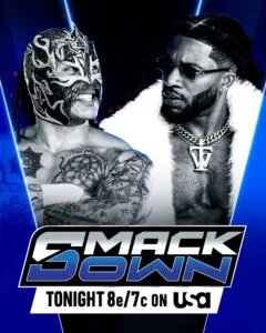WWE Match Graphic of Trick Williams vs. Rey Fenix on Smackdown
