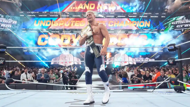 A graphic of Cody as the Undisputed WWE Champion in his second reign