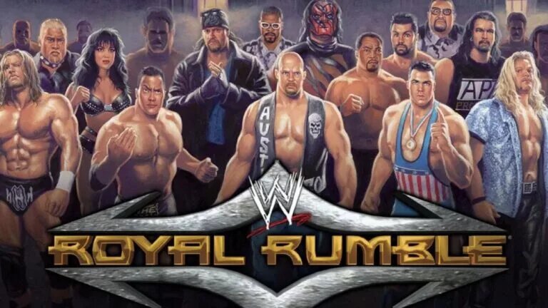 A graphic of the WWE Royal Rumble 2021