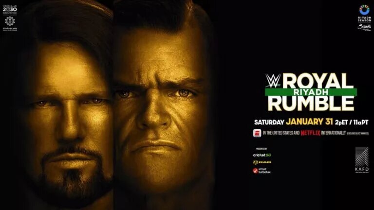 A WWE Royal Rumble 2026 graphic where we saw AJ Styles retire and his career over due to Gunther.