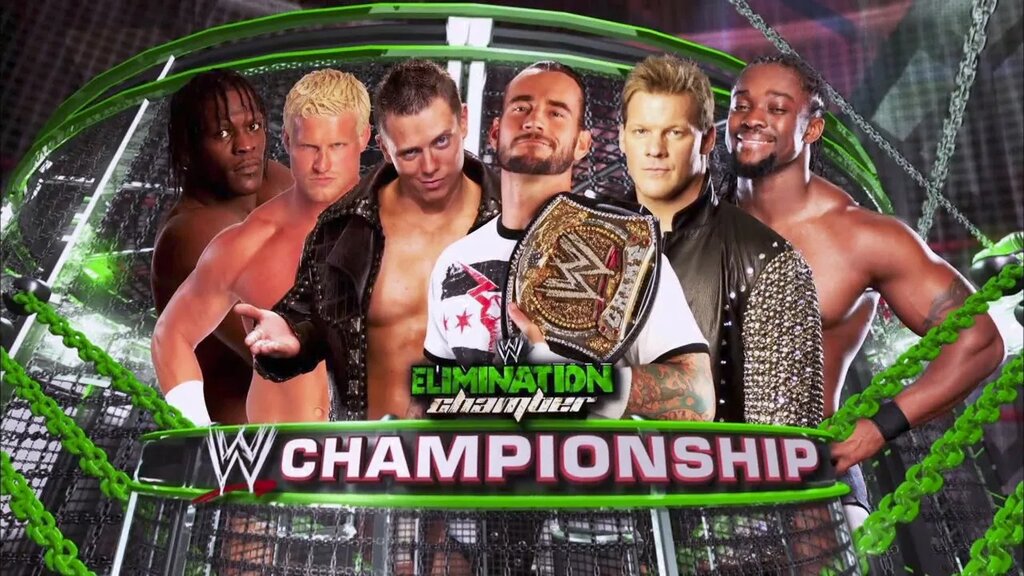 A WWE Elimination Chamber graphic.