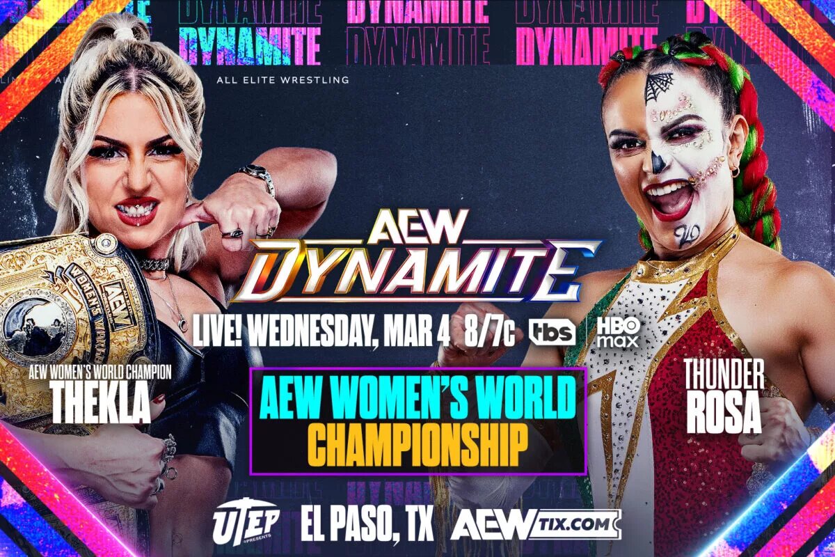 An AEW Dynamite preview graphic for March 4, 2026.