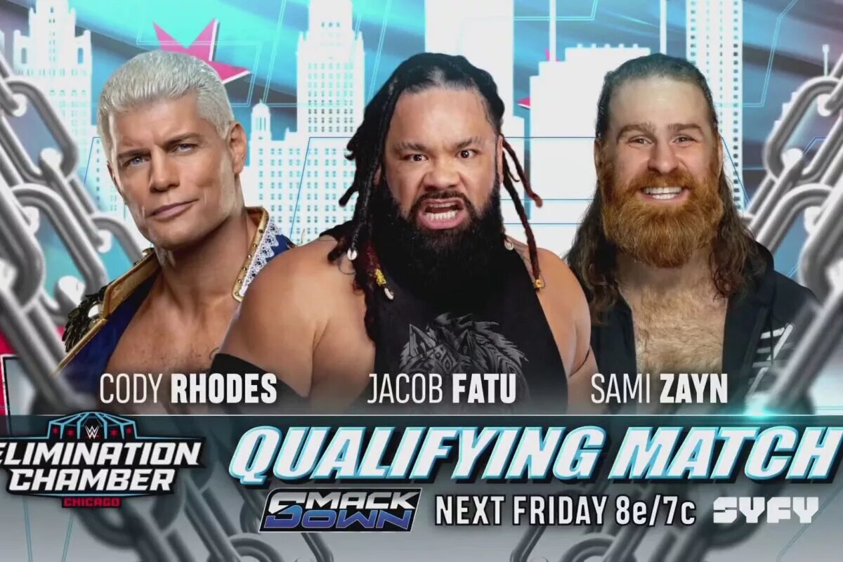 A graphic for the WWE SmackDown preview for February 13, 2026.