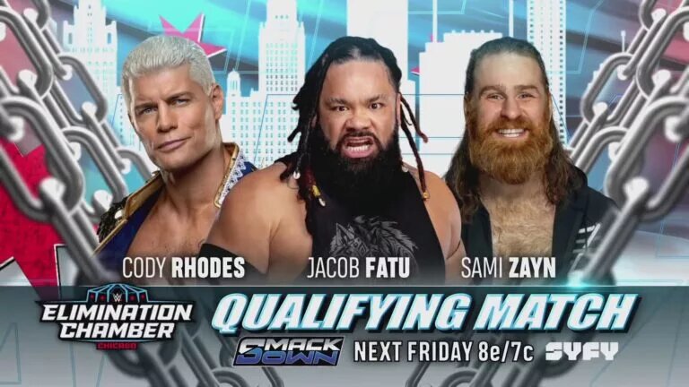 A graphic for the WWE SmackDown preview for February 13, 2026.