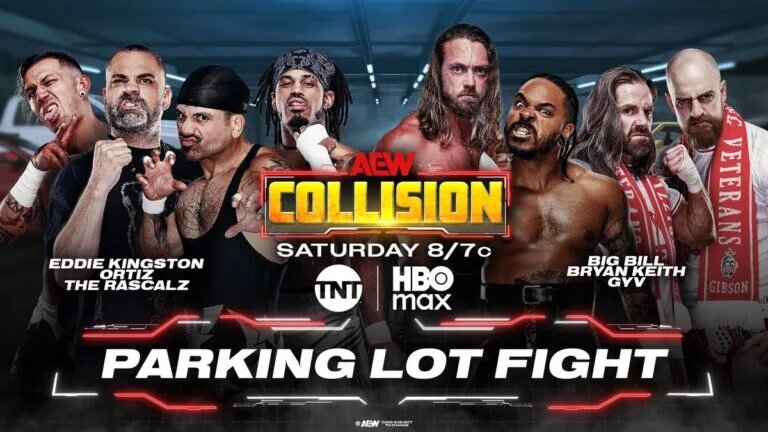 A graphic for the AEW Collision preview for February 7, 2026.