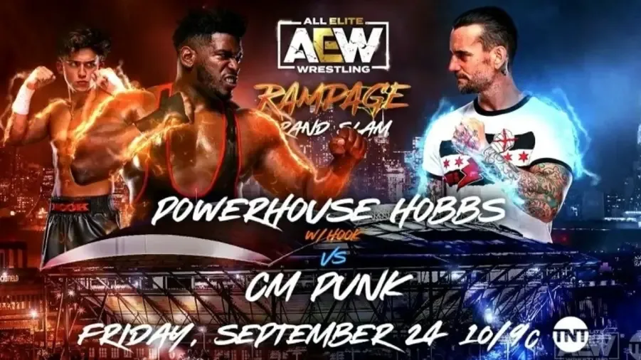 A graphic featuring Royce Keys, formerly Powerhouse Hobbs during his time in AEW, now a WWE star.