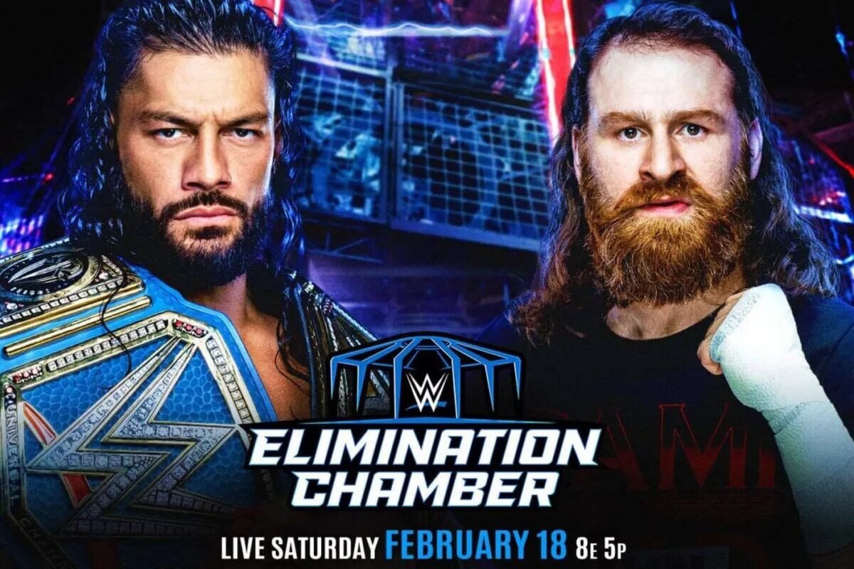 A WWE Elimination Chamber graphic.