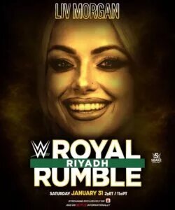 A WWE graphic featuring Liv Morgan.