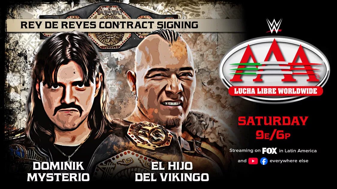 WWE AAA Graphic for Dominik Mysterio vs Vikingo