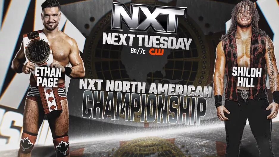 WWE NXT Match Graphic of Ethan Page vs. Shiloh Hill for the NXT North American Championship