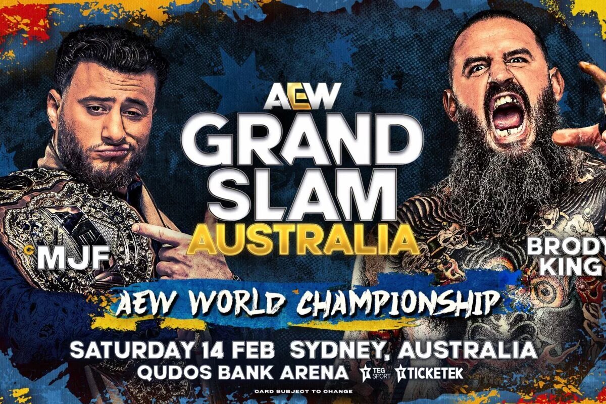 MJF faces Brody King for the AEW World Championship at AEW Grand Slam Australia