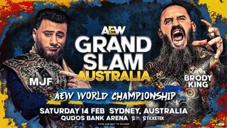 MJF faces Brody King for the AEW World Championship at AEW Grand Slam Australia
