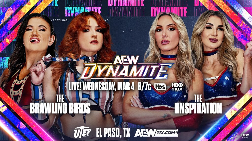 An AEW Dynamite preview graphic for March 4, 2026.