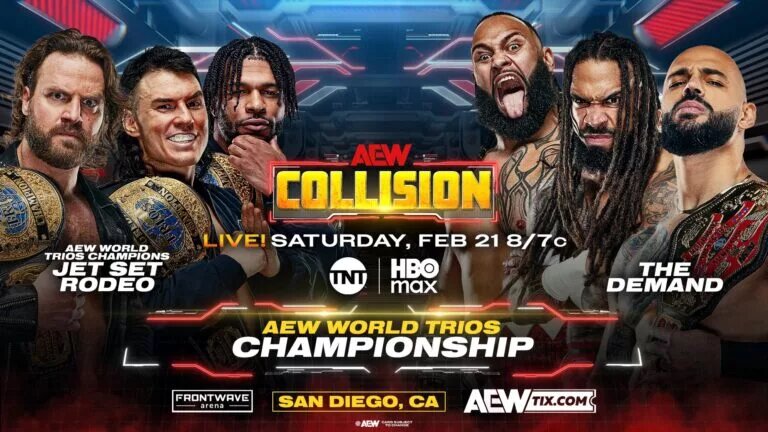 AEW Collision Graphic for Jet Set Rodeo vs The Demand
