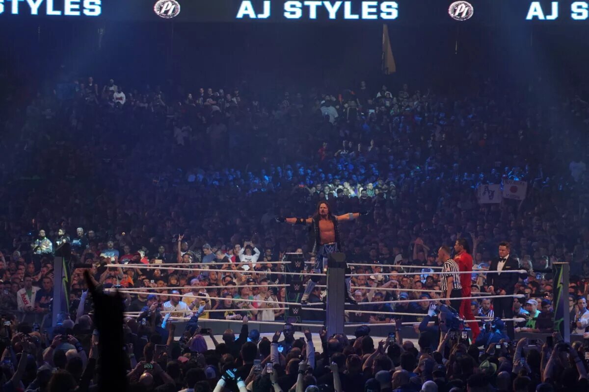 A photo of WWE legend AJ Styles.