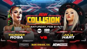AEW Collision Graphic of Thunder Rosa vs. Julia Hart