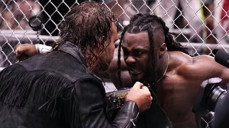 Hangman Adam Page and Swerve Strickland in 2024