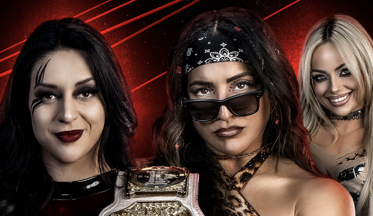 A WWE Raw graphic featuring Stephanie Vaquer and Raquel Rodriguez.