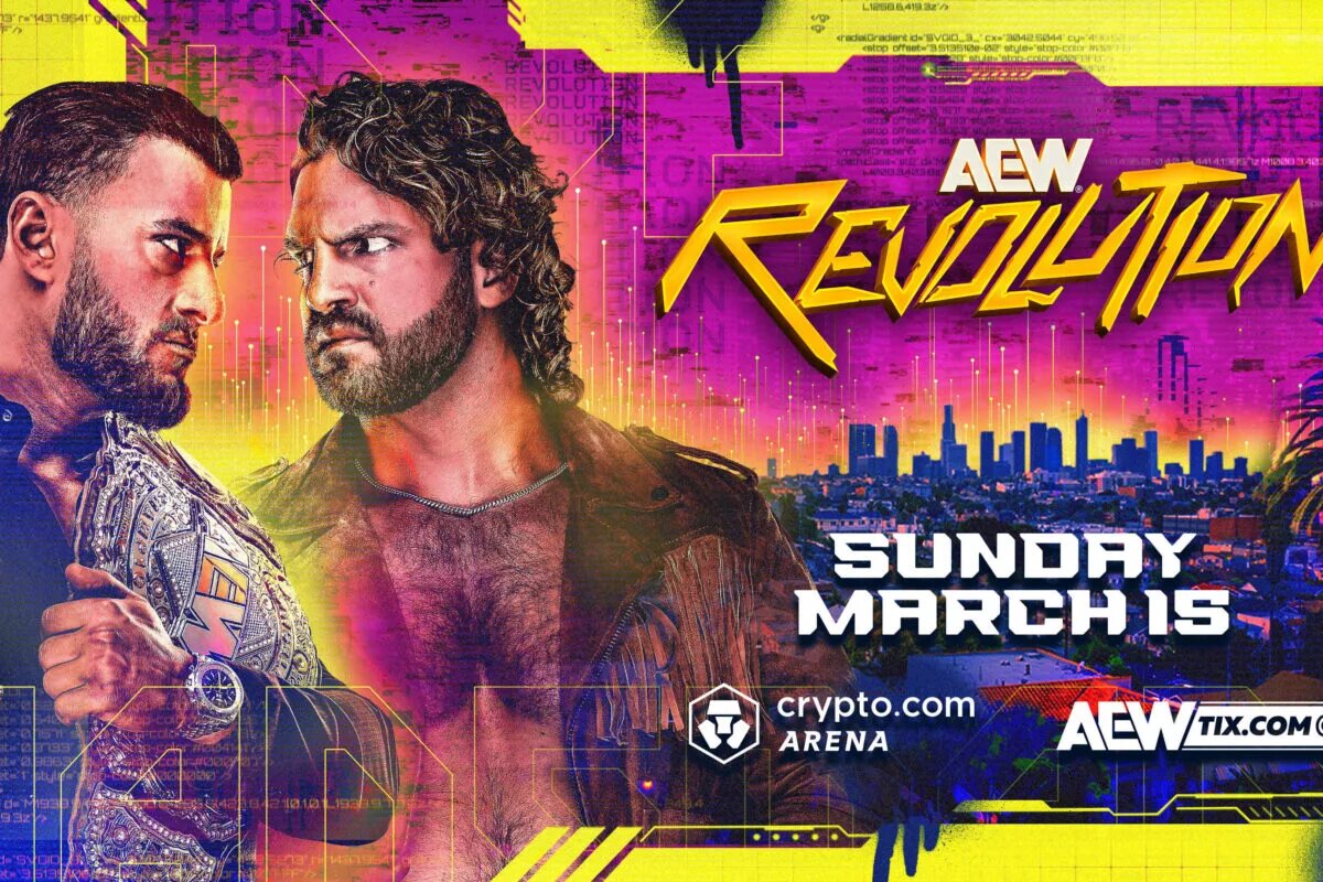 A graphic for the AEW Revolution 2026 PPV.