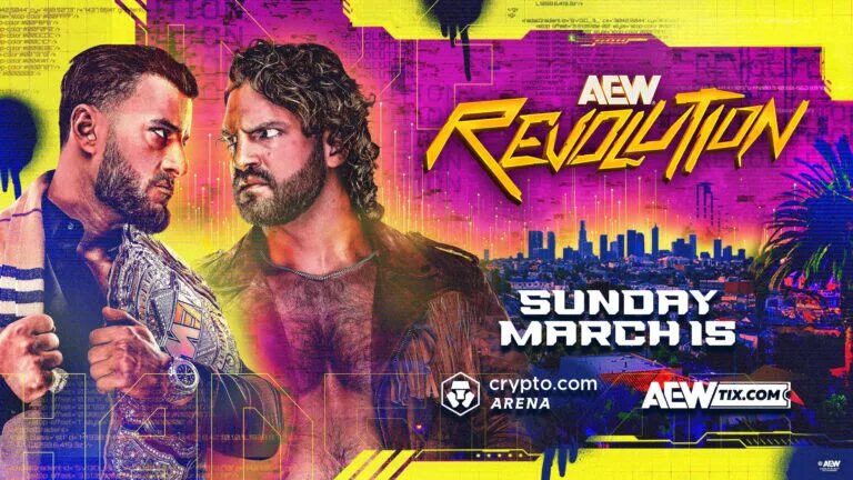 A graphic for the AEW Revolution 2026 PPV.