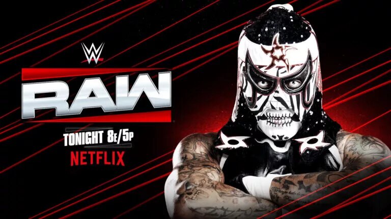 A graphic of WWE Raw star Penta, who will need an opponent at WrestleMania 42.