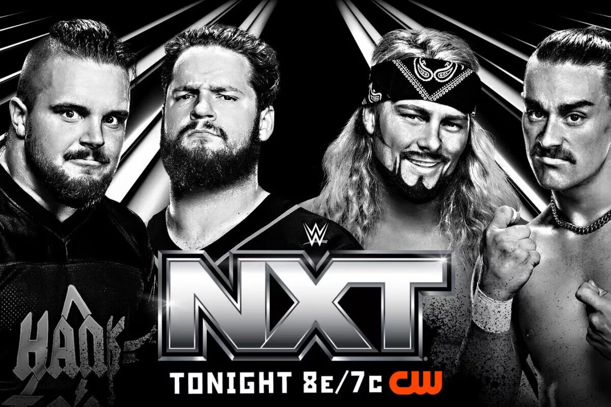 A WWE NXT graphic featuring the Birth Right.