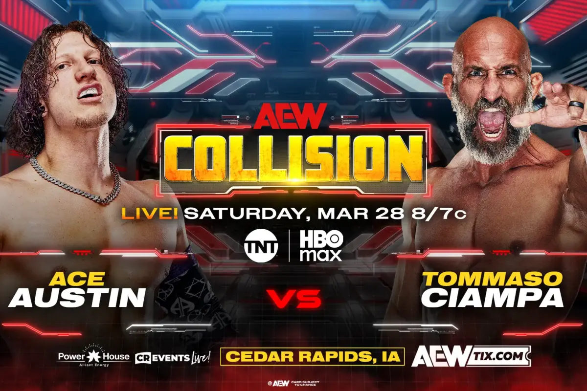 An AEW Collision preview graphic for March 28, 2026.