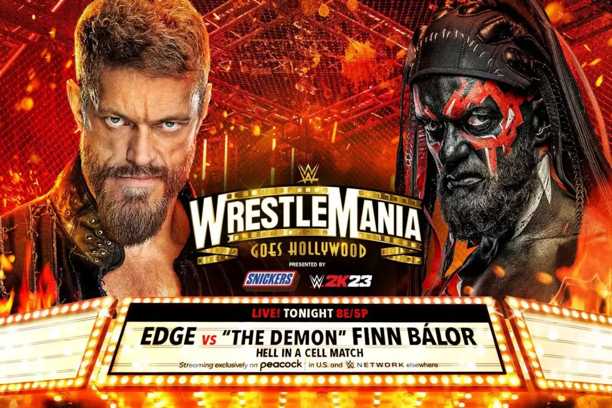 A WWE WrestleMania graphic for Hell in a Cell.