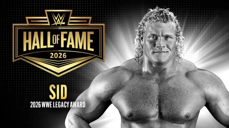 A WWE Hall of Fame 2026 graphic featuring Sid.