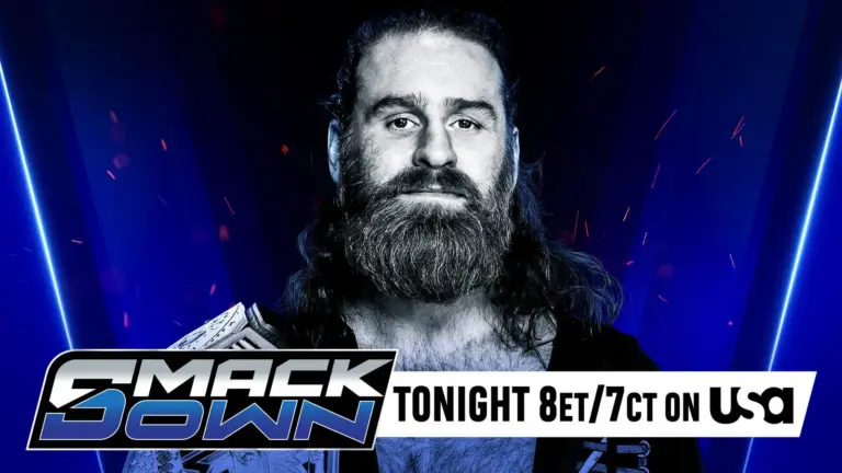 A WWE SmackDown graphic featuring new United States Champion Sami Zayn, whos going to compete at WrestleMania 42.