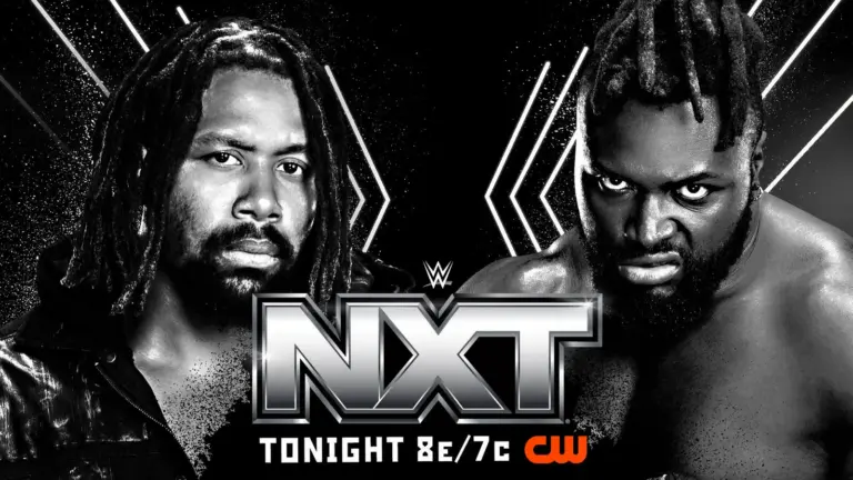 An NXT graphic featuring Keanu Carver and Jasper Troy.