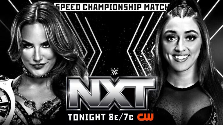 A graphic of the Wwe Speed match on the March 17, 2026, episode of NXT