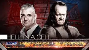 A WWE WrestleMania graphic for Hell in a Cell.