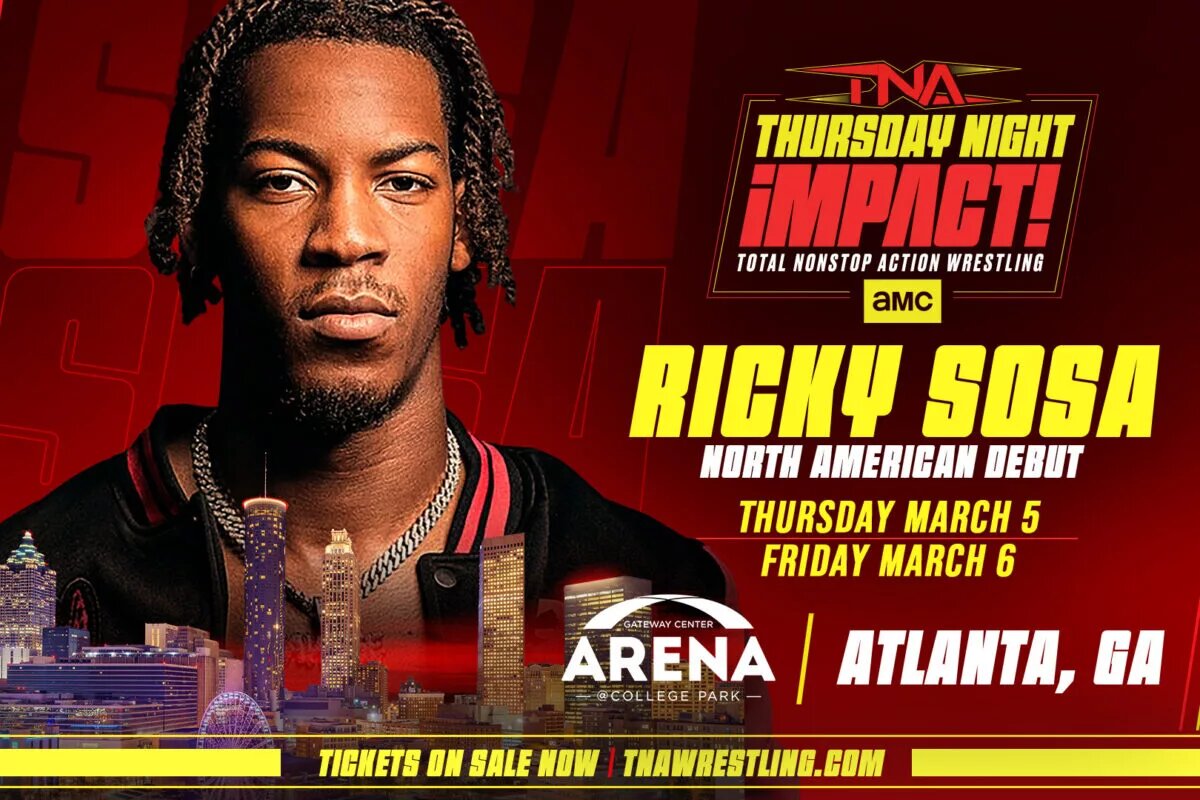 A graphic of Ricky Sosa making his North American debut with TNA Wrestling
