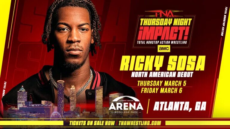 A graphic of Ricky Sosa making his North American debut with TNA Wrestling