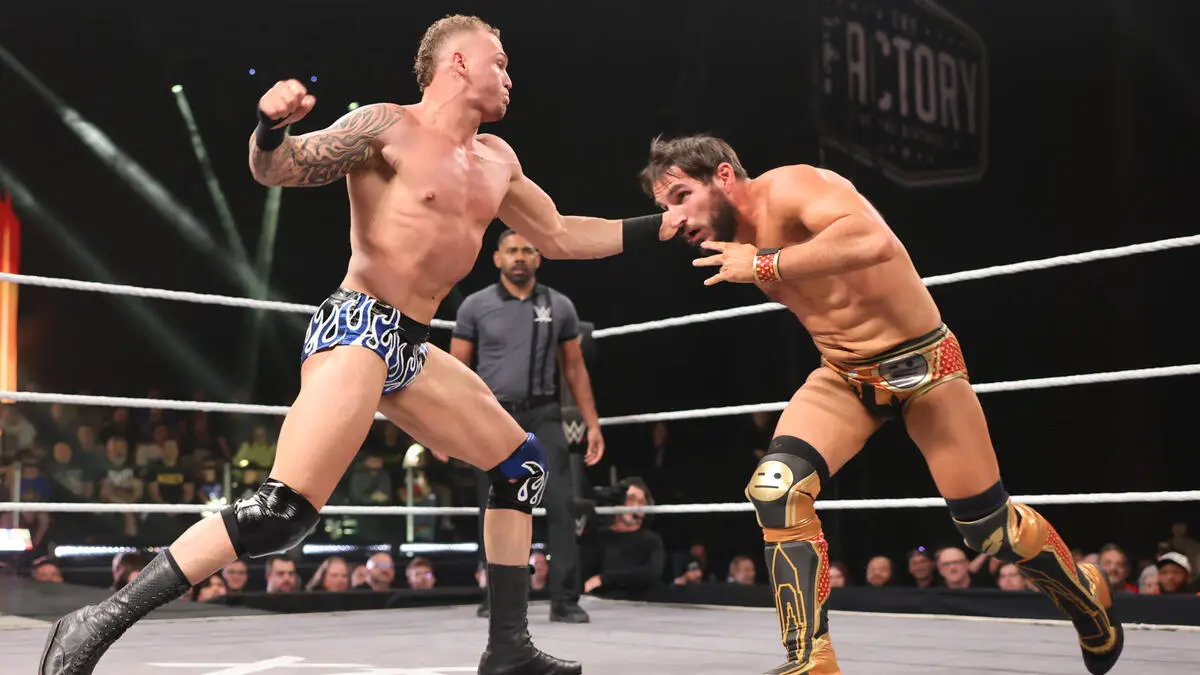 A graphic of Myles Borne who defeated Johnny Gargano to retain the North American Title at NXT Stand and Deliver 2026