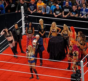 Charlotte Flair during the presentation of the WWE Women's Championship