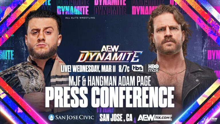 An AEW Dynamite preview graphic for March 11, 2026.