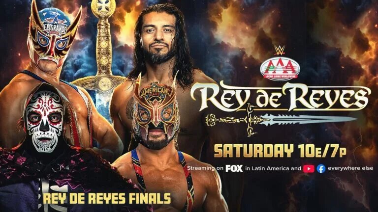 A graphic of the AAA Rey de Reyes match