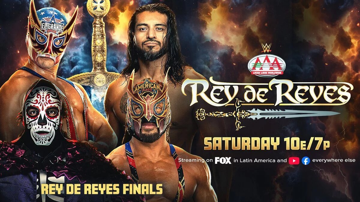 A graphic of the AAA Rey de Reyes match